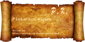 Pintarics Kinga névjegykártya