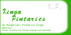 kinga pintarics business card